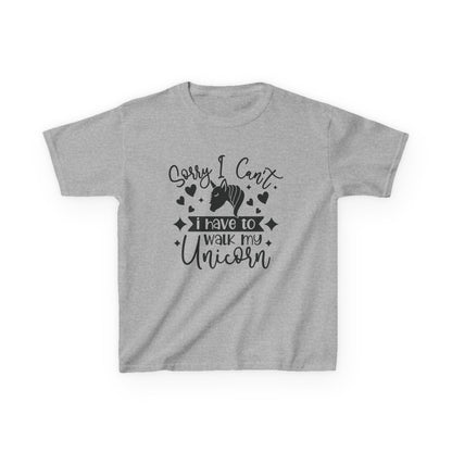 Funny Kids Unicorn Tee - "Sorry I Can't, I Have to Walk My Unicorn"