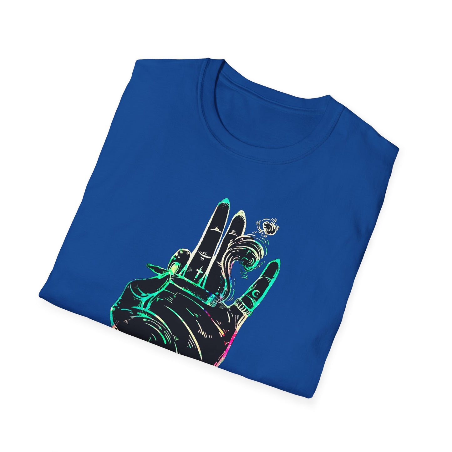 Psychedelic Hand Design Unisex T-Shirt - Softstyle, Casual Vibe