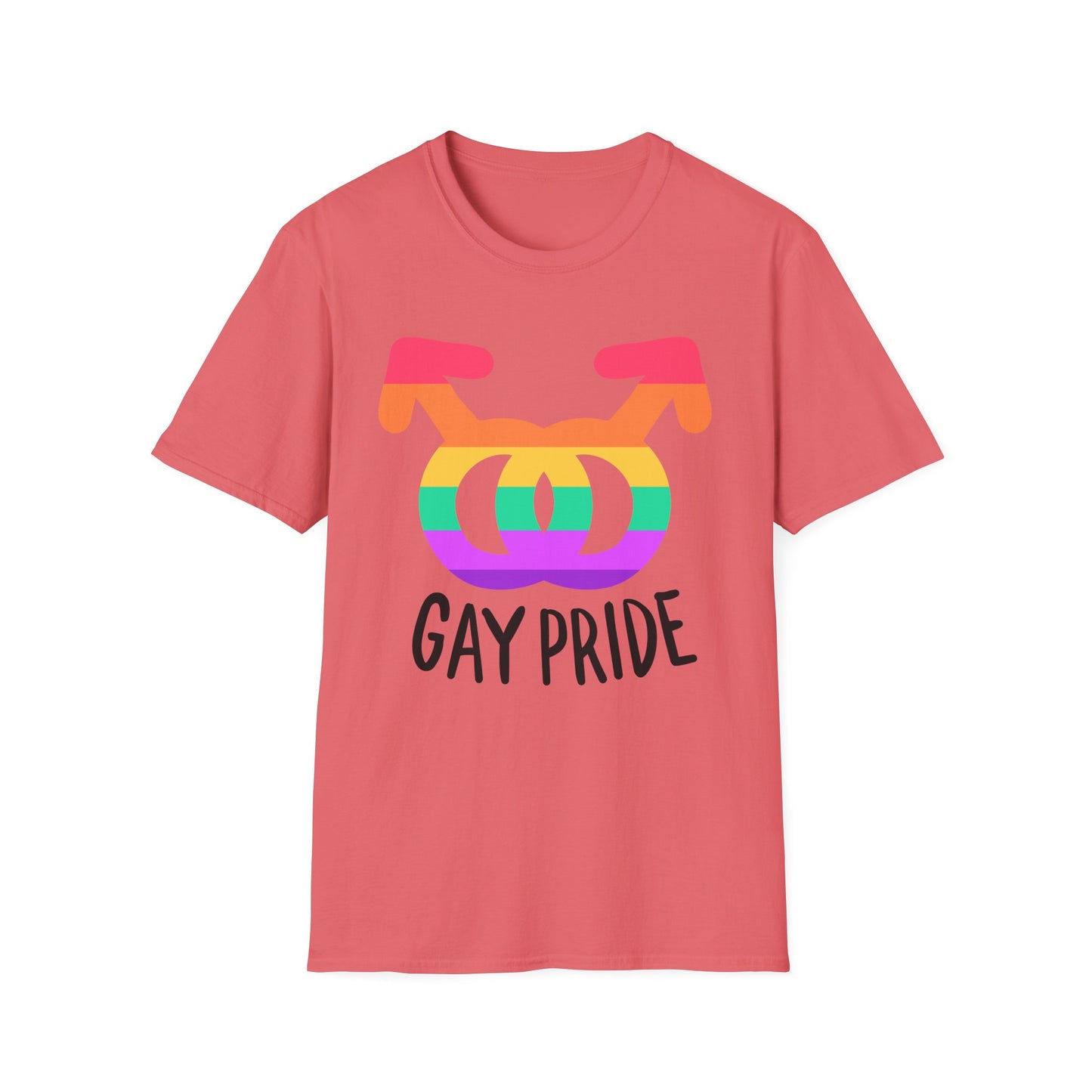 Gay Pride Unisex Softstyle T-Shirt | LGBTQ+ Pride Apparel, Festival Outfits, Gift for Allies, Rainbow Shirt
