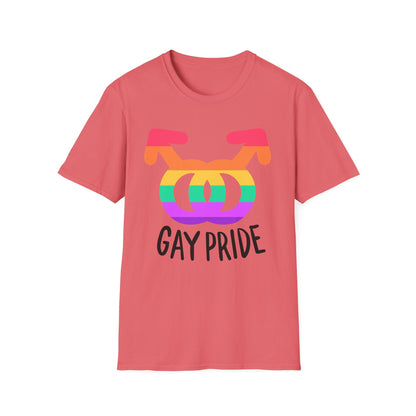 Gay Pride Unisex Softstyle T-Shirt | LGBTQ+ Pride Apparel, Festival Outfits, Gift for Allies, Rainbow Shirt