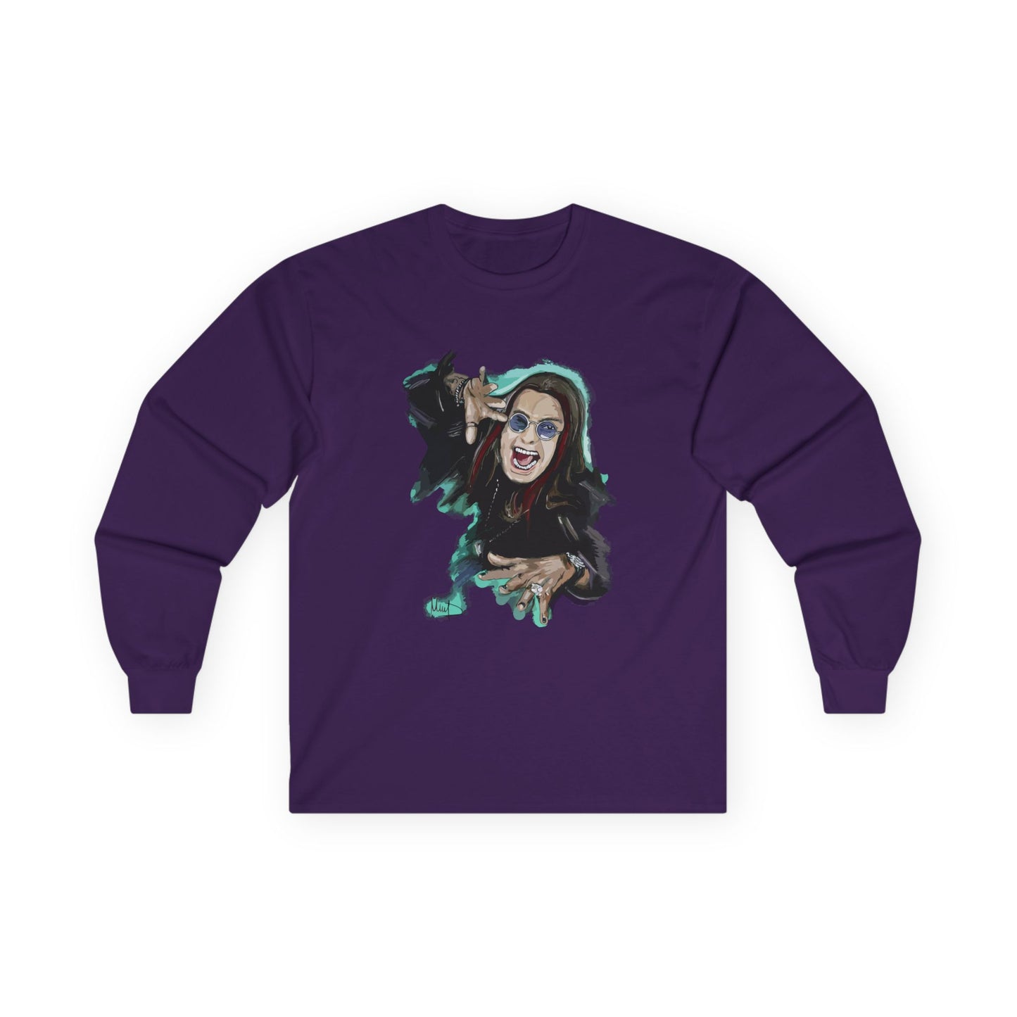 Long Sleeve Tee — Retro Rock Singer Graphic