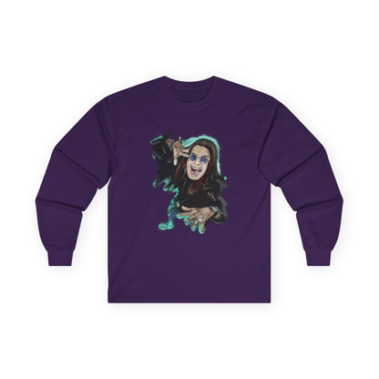 Long Sleeve Tee — Retro Rock Singer Graphic