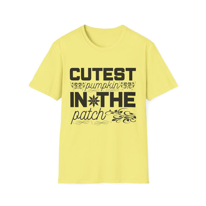 Cutest Pumpkin in the Patch Unisex Softstyle T-Shirt, Fall Fashion Tee, Halloween Shirt, Thanksgiving Outfit, Seasonal Gift