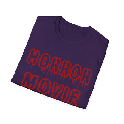 Unisex Horror Movie Addict T-Shirt – Perfect for Halloween, Movie Nights, Gifts for Cinephiles, Casual Wear, Comfortable Style