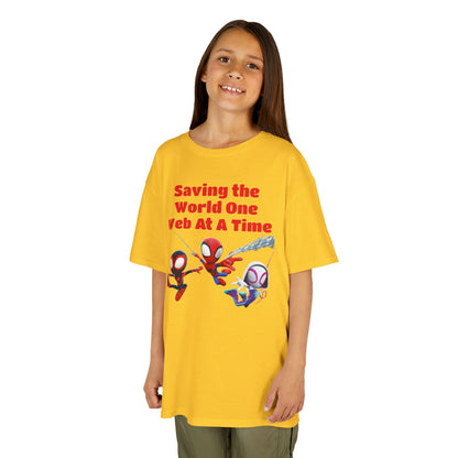 Kids Superhero Tee - Saving the World One Web At A Time