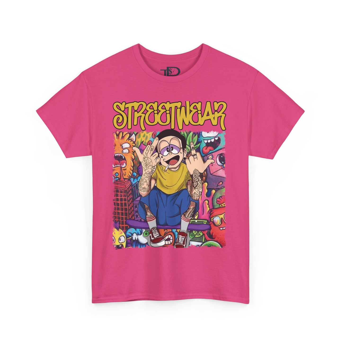 Streetwear Unisex Heavy Cotton Tee - Urban Vibe Graphic T-Shirt