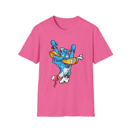 Street Art Unisex Softstyle T-Shirt with Colorful Skateboard Design