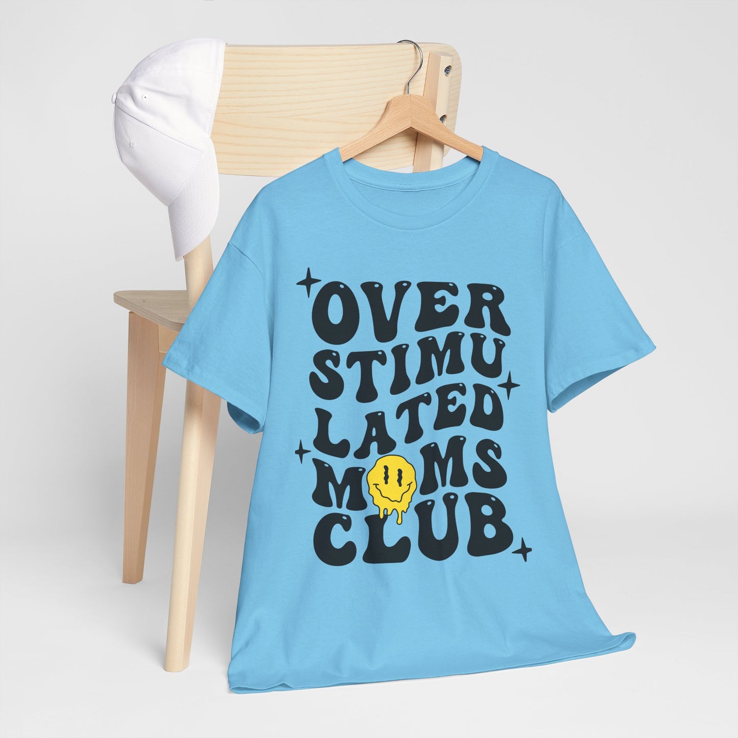 Overstimulated Moms Club Unisex Heavy Cotton Tee - Vibrant Orange T-Shirt for Busy Moms