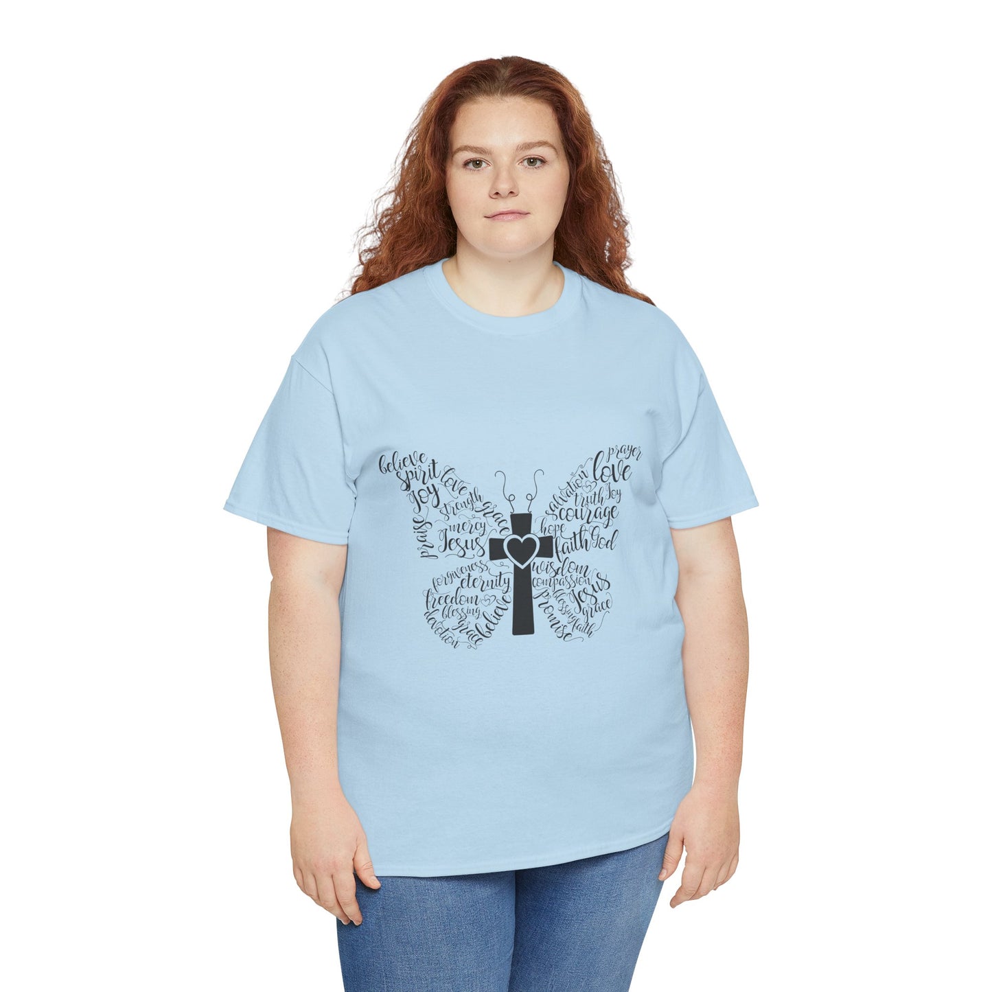 Inspirational Butterfly Unisex Heavy Cotton Tee - Love and Hope Design