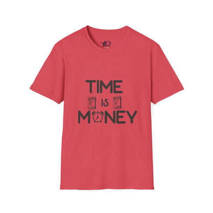 Inspirational Unisex Softstyle T-Shirt - "Time is Money" Statement Tee for Financial Motivators
