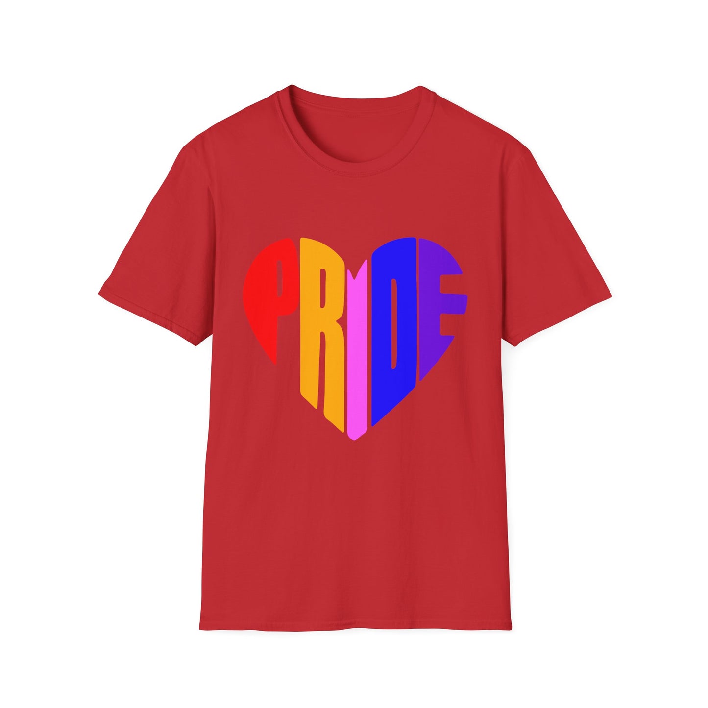 Pride Heart T-Shirt, LGBTQ Apparel, Unisex T-Shirt, Softstyle Tee, Gay Pride Shirt, Celebration Wear, Rainbow Love Tee