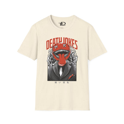Funny Graphic Tee, Unisex Humor Shirt, Gift for Jokesters, Death Jokes Design, Comfortable Casual Wear