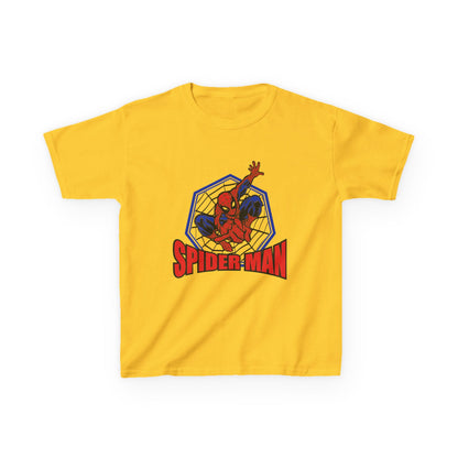 Kids Spider-Man Heavy Cotton Tee, Superhero Shirt, Marvel Tee for Boys, Birthday Gift, Comic-themed Apparel, Playwear