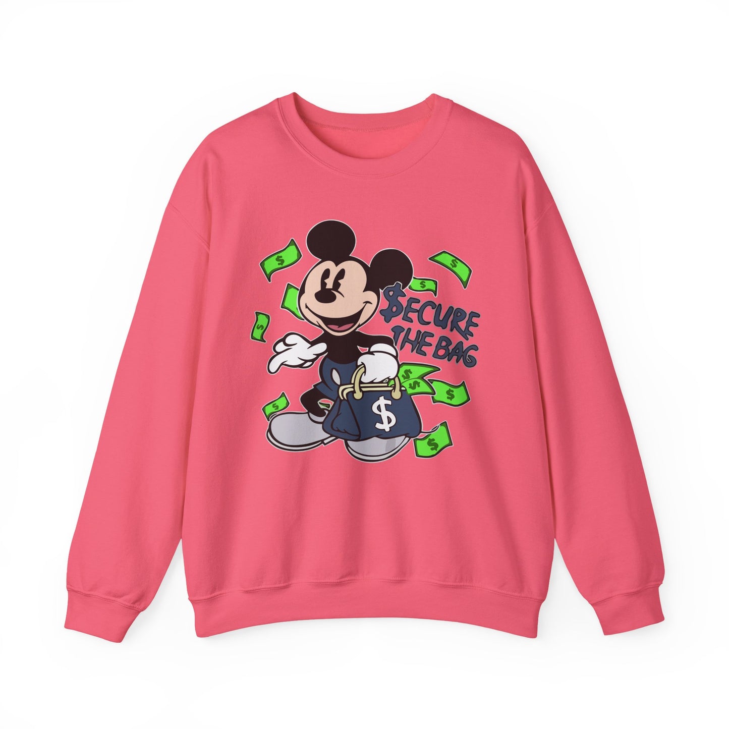 Mickey Mouse Secure the Bag Sweatshirt, Fun Crewneck, Trendy Unisex Apparel, Gift for Disney Lovers, Cozy Streetwear