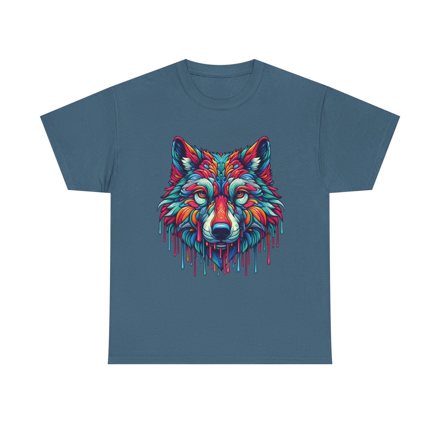 Colorful Wolf Face T-Shirt