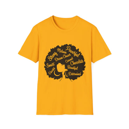 Empowering Afro-Heart Unisex T-Shirt, Celebrating Black Culture, Affirmation Tee, Gift for Her, Inspirational Shirt