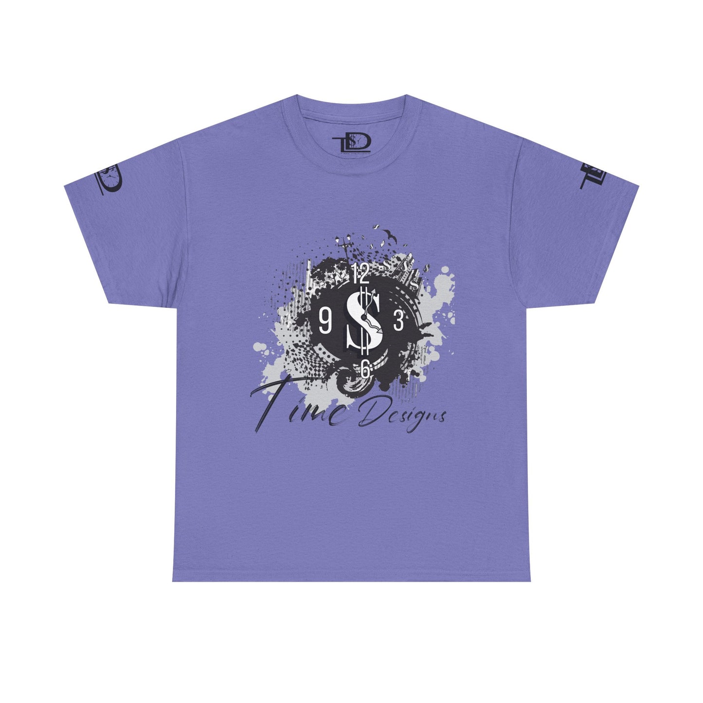 Unisex Heavy Cotton Tee - Time Designs Dollar Clock Graphic T-Shirt