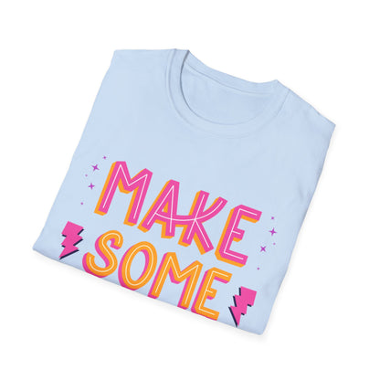 Make Some Noise Unisex Softstyle T-Shirt, Music Lovers Tee, Party Shirt, Gift for Friends, Festival Attire