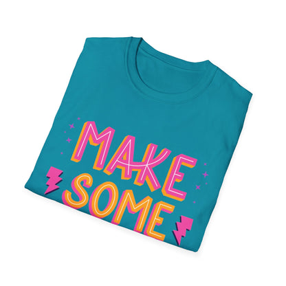 Make Some Noise Unisex Softstyle T-Shirt, Music Lovers Tee, Party Shirt, Gift for Friends, Festival Attire