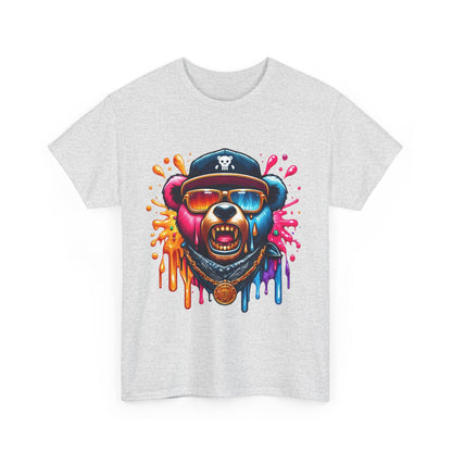 Vibrant Bear Graphic Unisex Heavy Cotton Tee - Casual Streetwear for Everyday Style