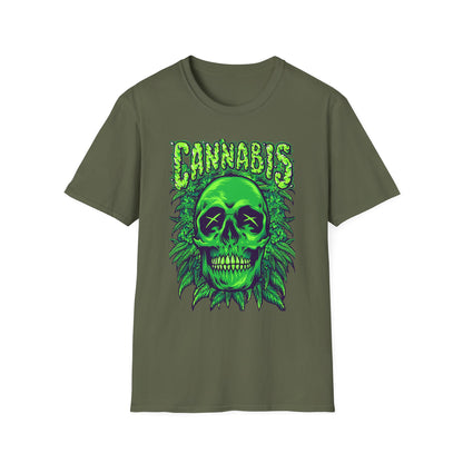 Green Skull Cannabis Unisex T-Shirt – Perfect for Stoner Culture and Everyday Wear
