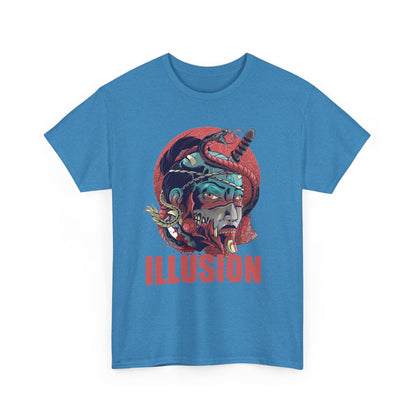 Artistic Unisex Heavy Cotton Tee - 'ILLUSION' Graphic Design