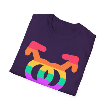 Gay Pride Unisex Softstyle T-Shirt | LGBTQ+ Pride Apparel, Festival Outfits, Gift for Allies, Rainbow Shirt