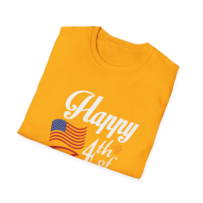 Patriotic 4th of July Unisex Softstyle T-Shirt, Independence Day Tee, Festival Shirt, Summer Celebrations, BBQ Outfit
