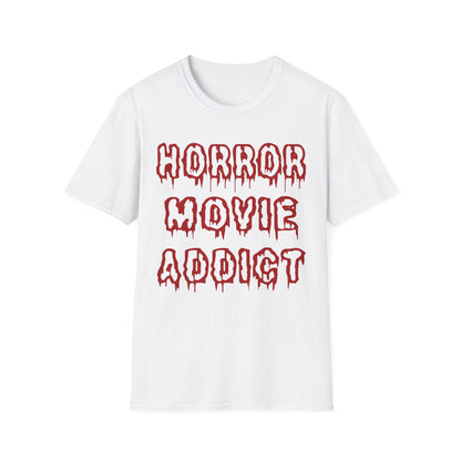 Horror Movie Addict T-Shirt, Unisex Softstyle Tee, Gifts for Film Lovers, Horror Movie Fans, Halloween Apparel, Casual Wear
