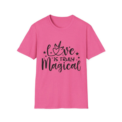 Love is Truly Magical Unisex Softstyle T-Shirt - Cute Gift for Couples and Celebrations