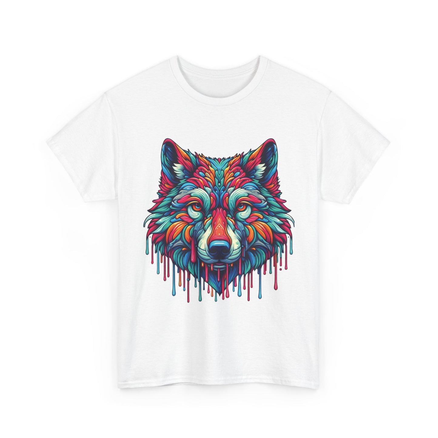 Colorful Wolf Face T-Shirt