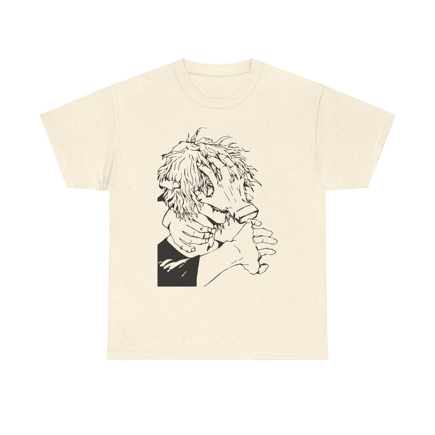 Emotional Unisex Heavy Cotton Tee - Minimalist Art Design