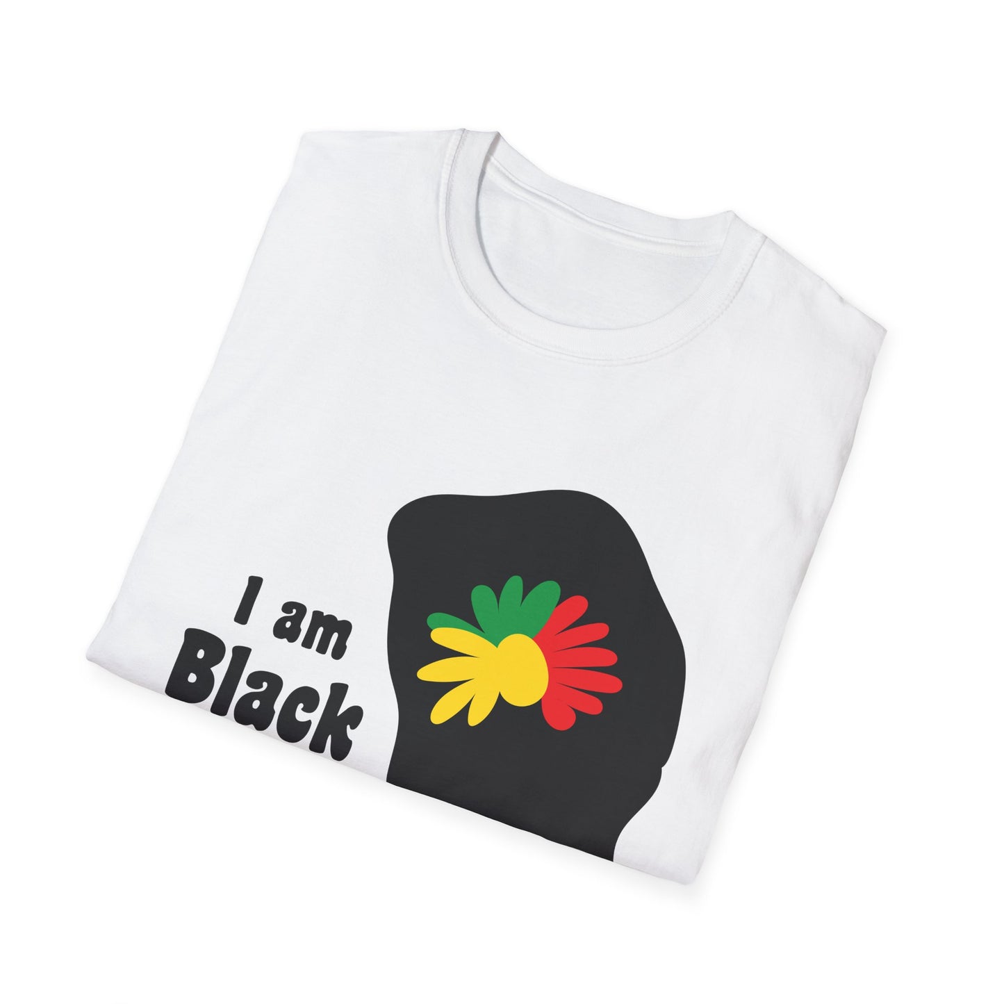 I Am Black History Unisex Softstyle T-Shirt | Black History Month Gift, Empowerment Shirt, Cultural Pride Tee, Education Awareness