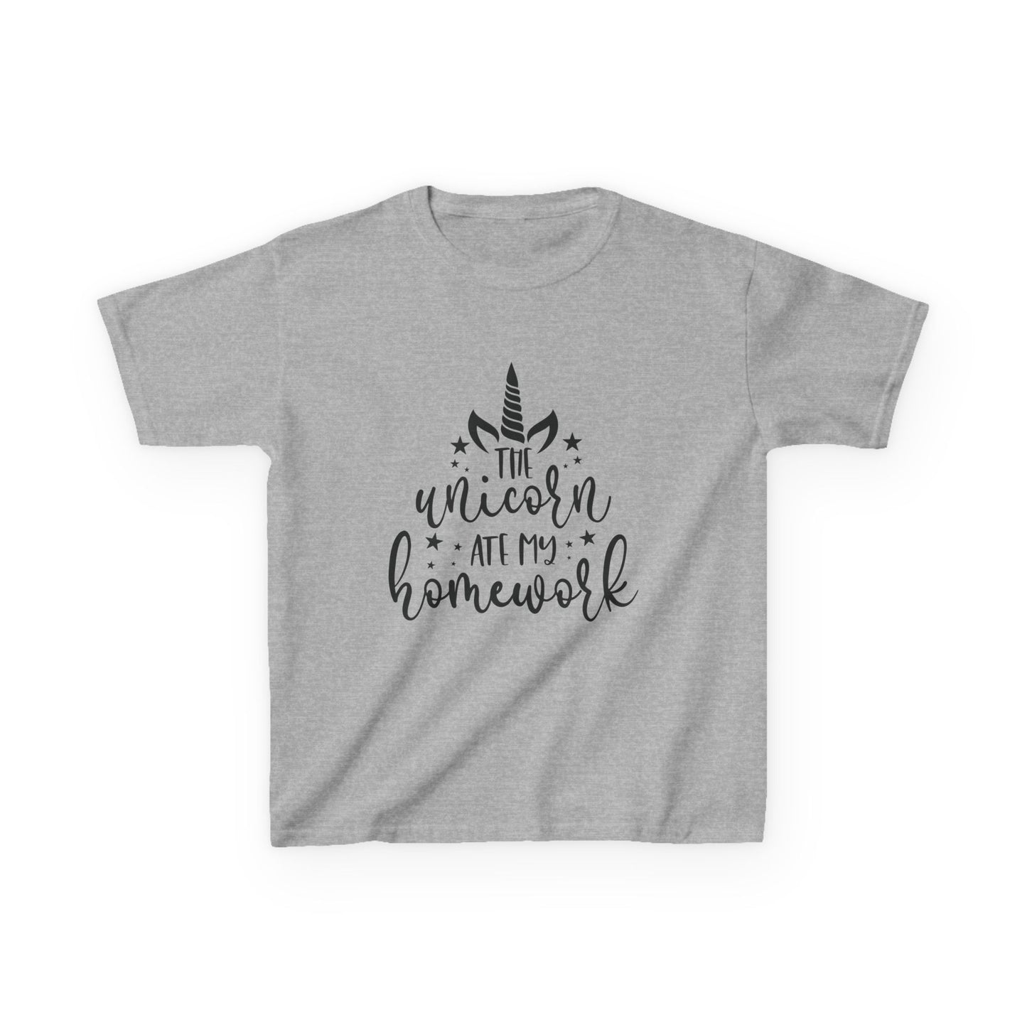 Kids Unicorn Homework Tee - Fun Cotton T-Shirt for Children