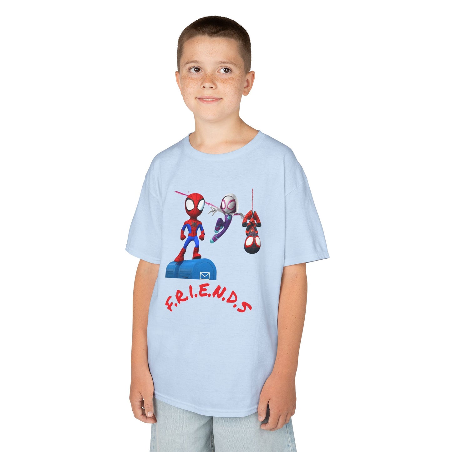 Kids' Friends Spider-Man Tee - Fun & Colorful Cotton T-Shirt for Young Superheroes