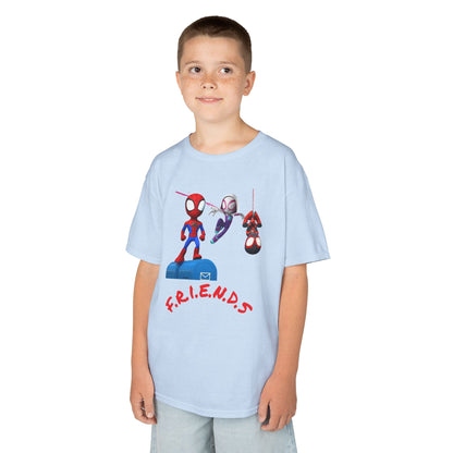 Kids' Friends Spider-Man Tee - Fun & Colorful Cotton T-Shirt for Young Superheroes