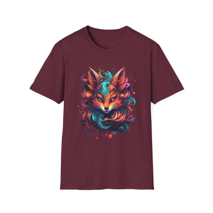 Colorful Fox Illustration Unisex T-Shirt - Vibrant Art Tee