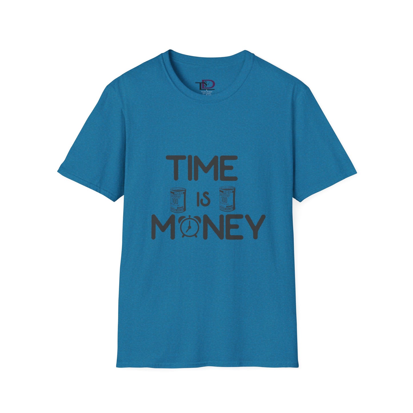 Inspirational Unisex Softstyle T-Shirt - "Time is Money" Statement Tee for Financial Motivators