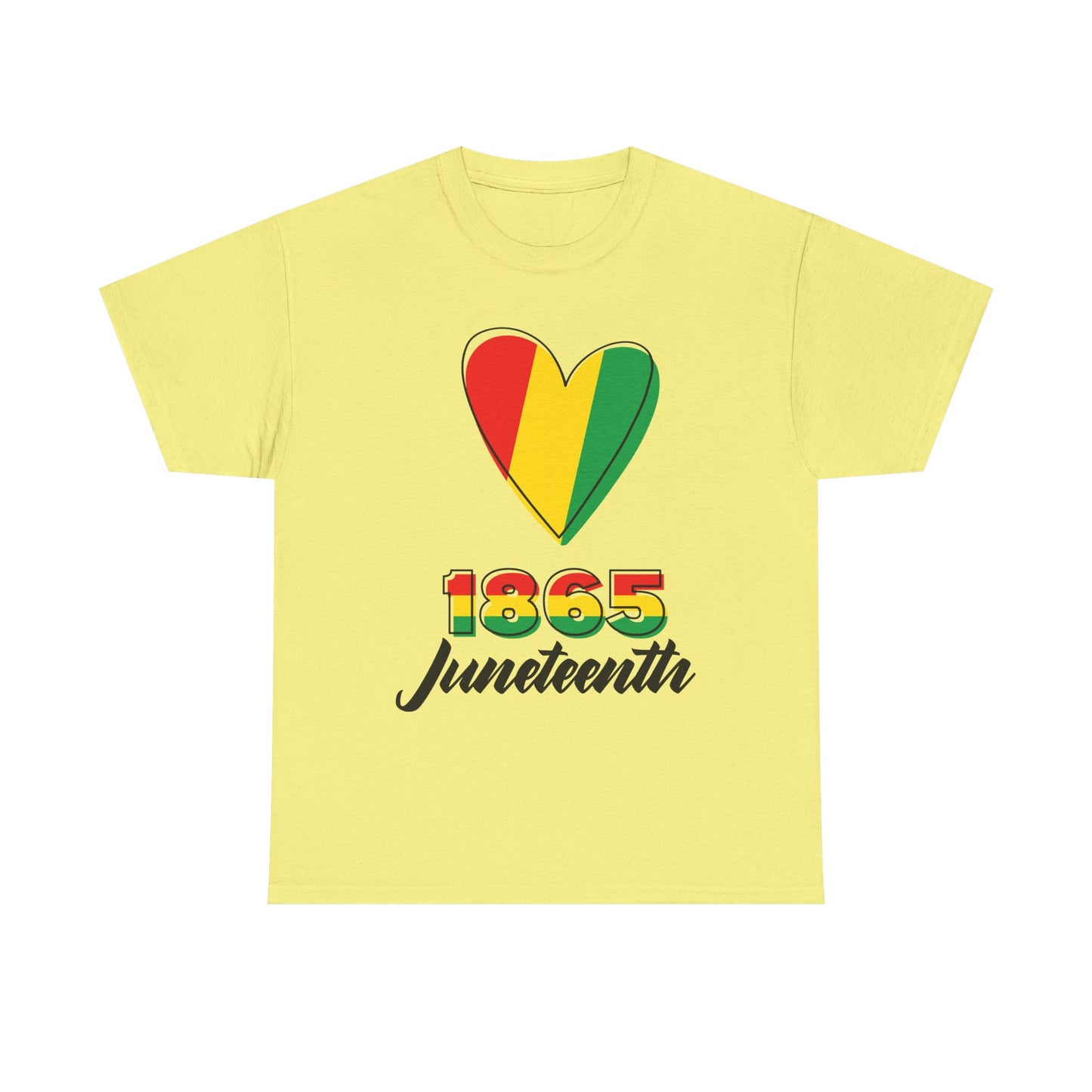 Juneteenth Heart Unisex Heavy Cotton Tee, Celebrate Freedom, Heritage Spirit Shirt, Black History Month Gift, Casual Tee for All