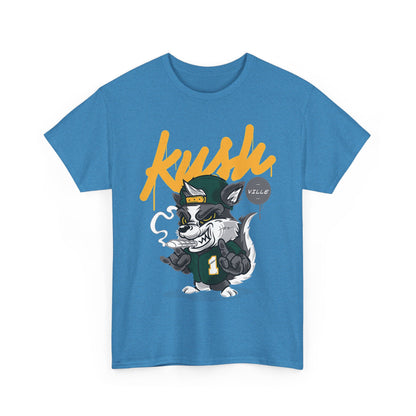 Street Style Unisex Heavy Cotton Tee - 'Kush Ville' Graphic Design