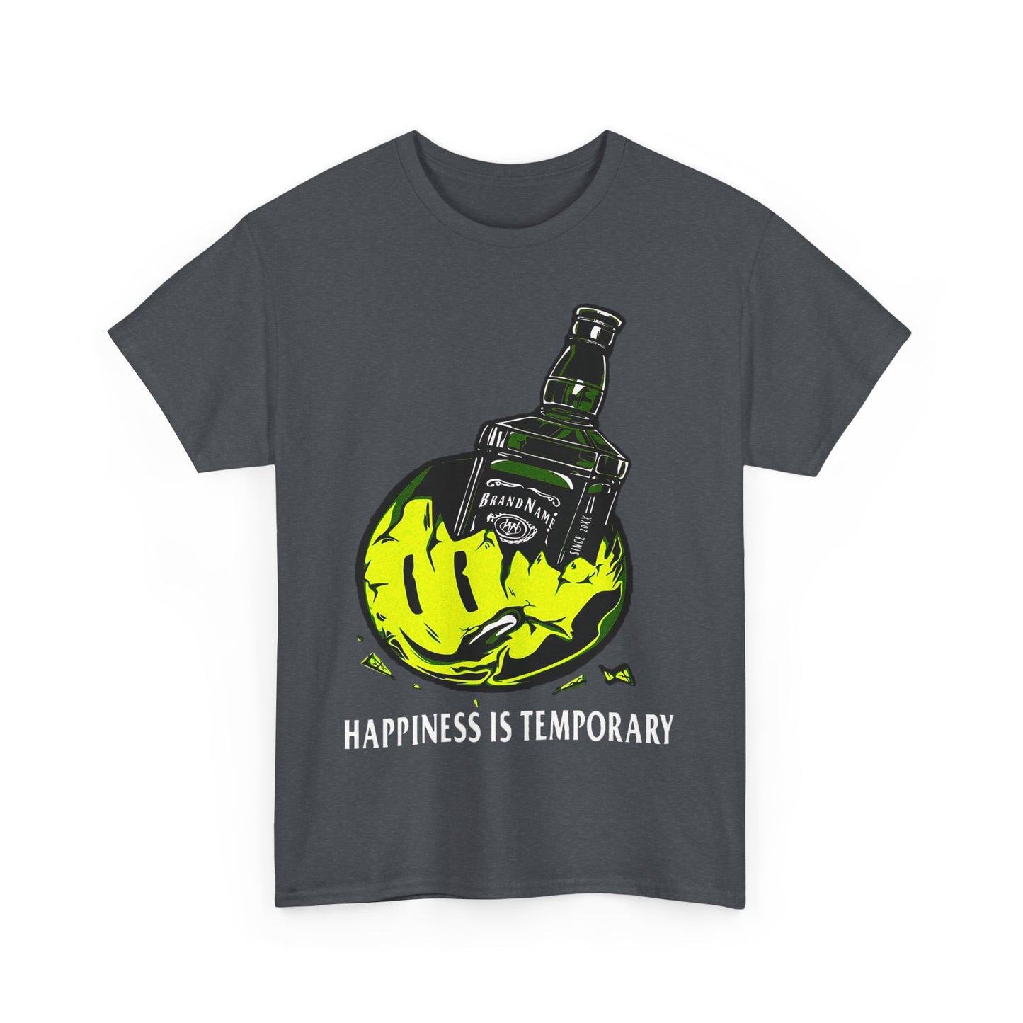 Unisex Heavy Cotton Tee - Eco-Friendly Bold Design with Bottle & Hand Graphic