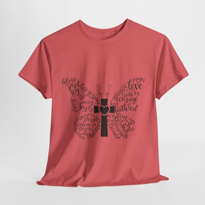 Inspirational Butterfly Unisex Heavy Cotton Tee - Love and Hope Design