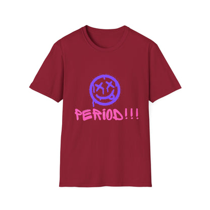Vibrant Graphic Tee - 'PERIOD!!!' Unisex Softstyle T-Shirt, Trendy Casual Wear, Gift for Friends, Statement Tee, Everyday Comfort
