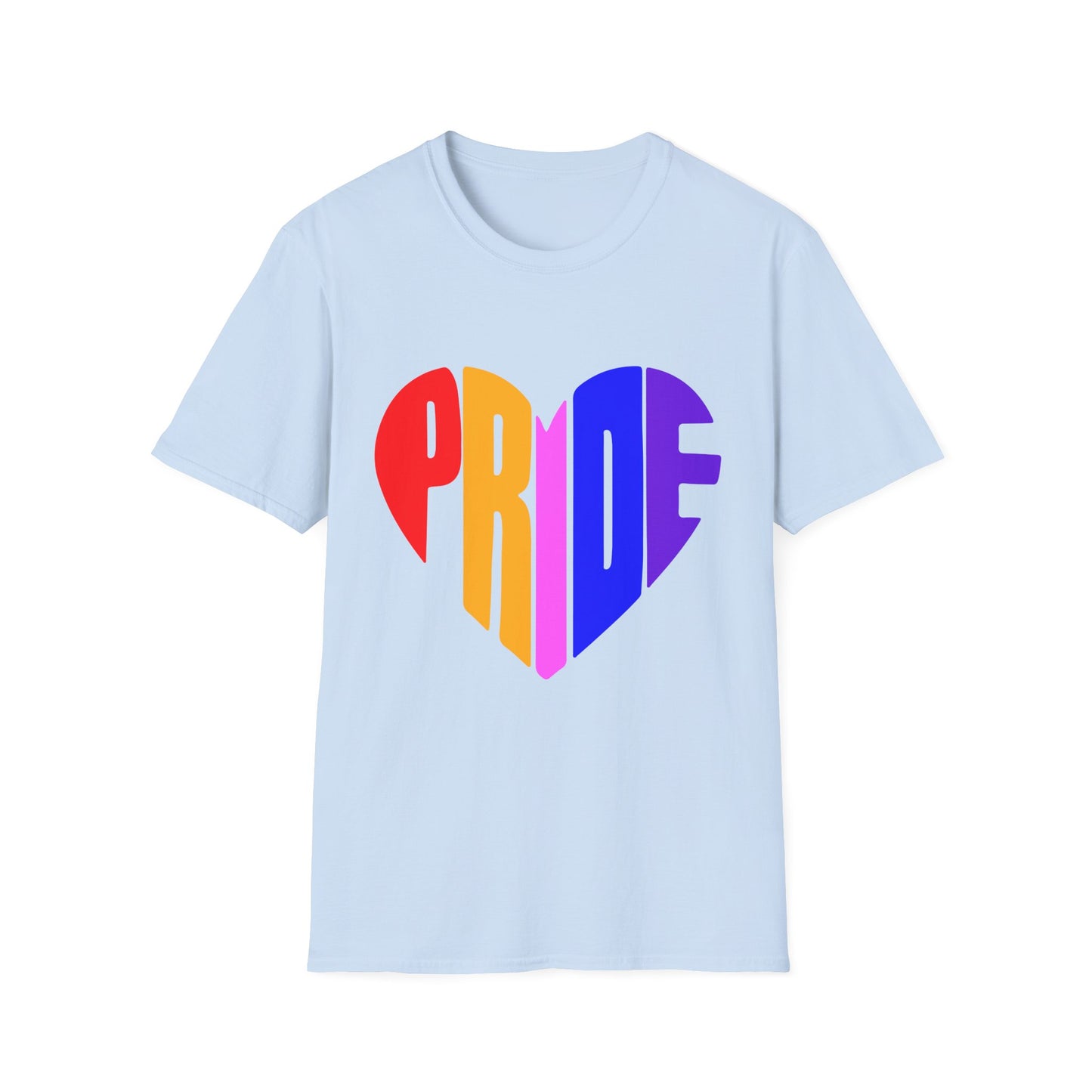 Pride Heart T-Shirt, LGBTQ Apparel, Unisex T-Shirt, Softstyle Tee, Gay Pride Shirt, Celebration Wear, Rainbow Love Tee