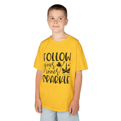 Kids Heavy Cotton™ Tee - Follow Your Inner Sparkle T-Shirt for Creative Kids