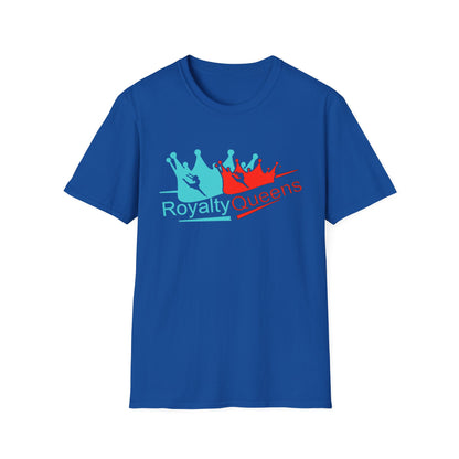 Royalty Queens Unisex T-Shirt, Softstyle Tee for Girls, Crown Graphic, Birthday Gift, Queen's Day Celebration, Casual Wear