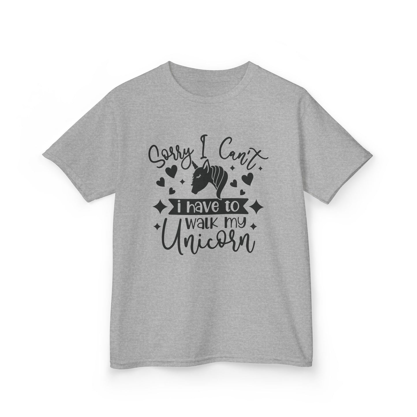 Funny Kids Unicorn Tee - "Sorry I Can't, I Have to Walk My Unicorn"