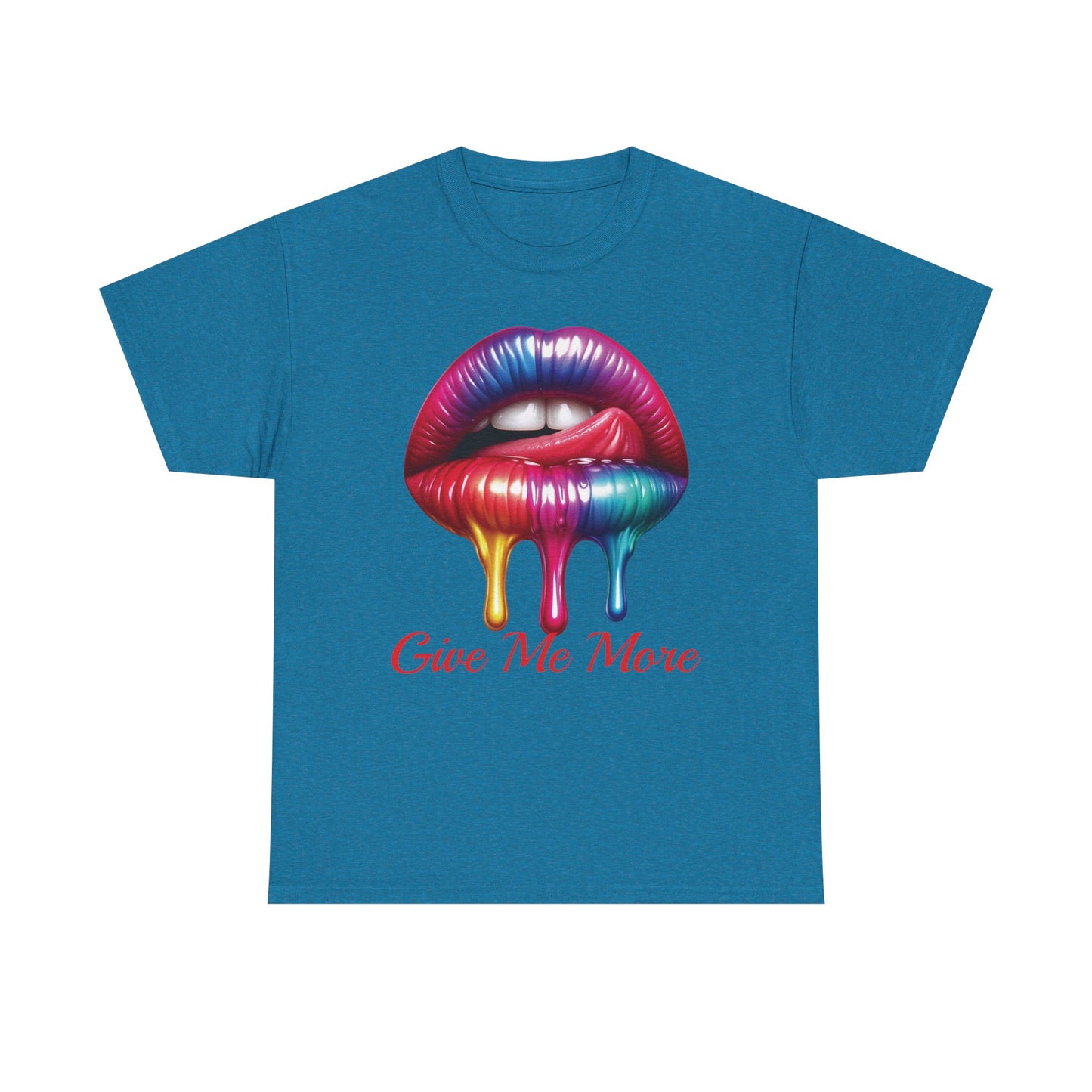 Rainbow Lips Graphic Unisex Heavy Cotton Tee - "Give Me More"