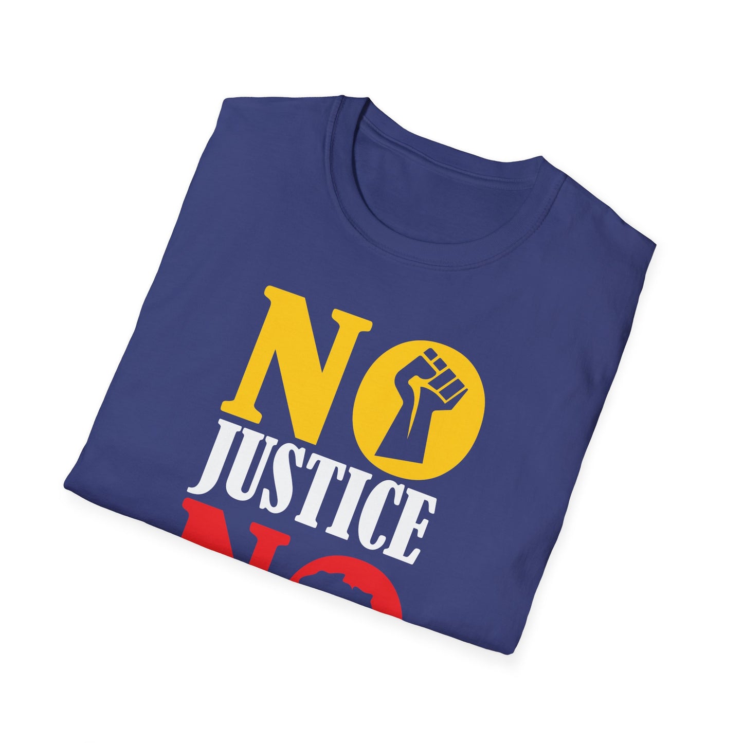 Justice No Peace T-Shirt | Unisex Softstyle Tee | Activism Apparel | Social Justice Gift | Orange Protest Shirt | Statement Tee