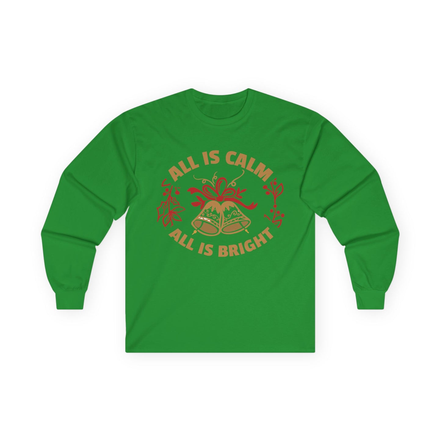 Holiday Spirit Long Sleeve Tee - Cozy Unisex Cotton Tee for Christmas, Gifts, Winter Wear, Family Gatherings, Festive Celebrations